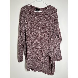 Design History Marled Burgundy Crewneck Sweater